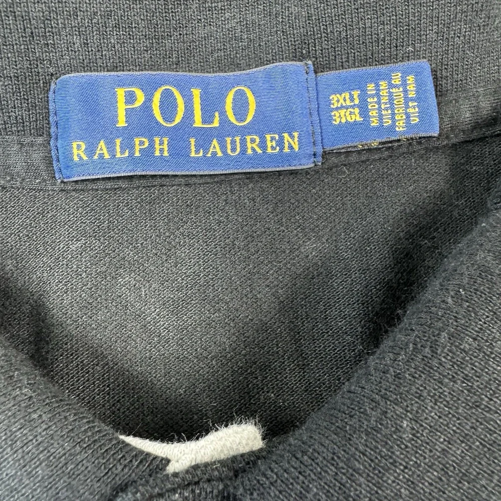 Polo Ralph Lauren Black White Rugby #3 Men's Polo Shirt Size 3XLT